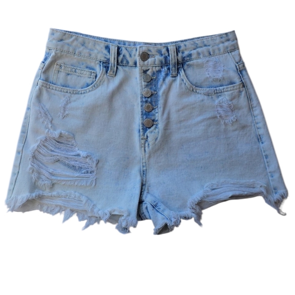 Vervet Denim Shorts Women's Size S Light Wash Distressed High Rise